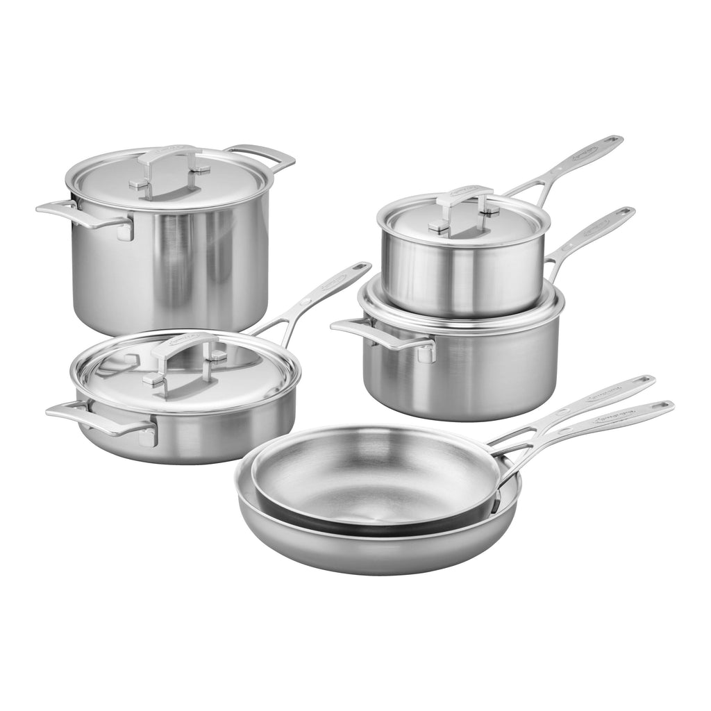 Demeyere Industry 5 10-pc, 18/10 Stainless Steel, Pots And Pans Set