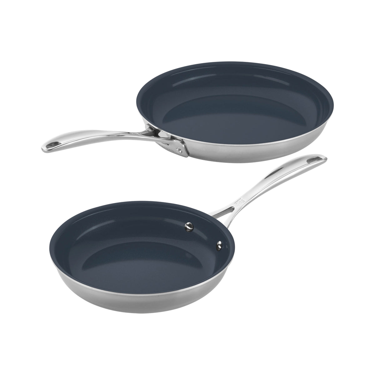 ZWILLING Clad CFX 2-pc, Stainless Steel, Ceramic Coating, Non-stick, Frying Pan Set