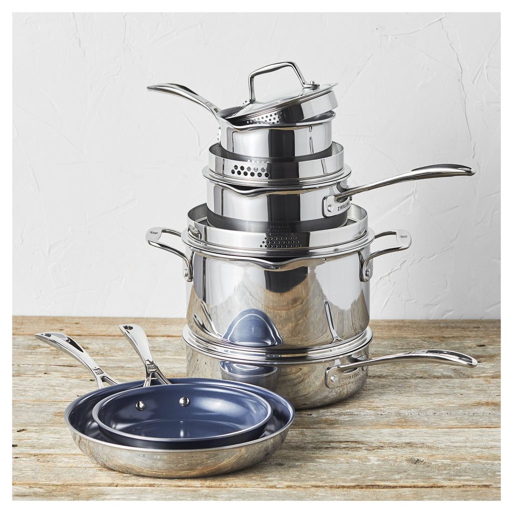 ZWILLING Clad CFX 10-pc, Non-stick, Stainless Steel Ceramic Cookware Set