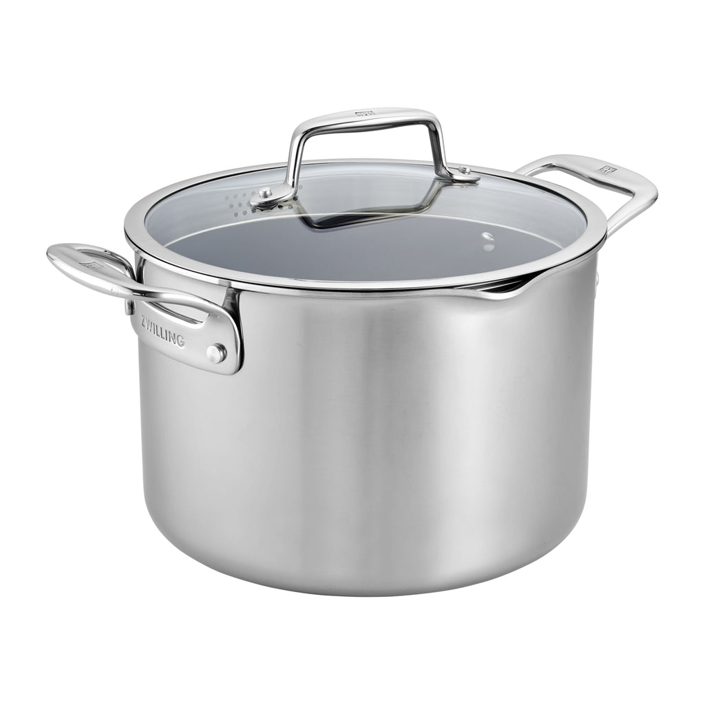 ZWILLING Clad CFX 8 qt, Ceramic Coating, Non-stick, Stainless Steel Stock Pot