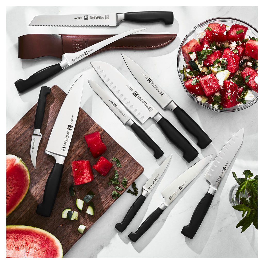 ZWILLING Four Star Rocking Santoku Knife 7 inch, hollow edge