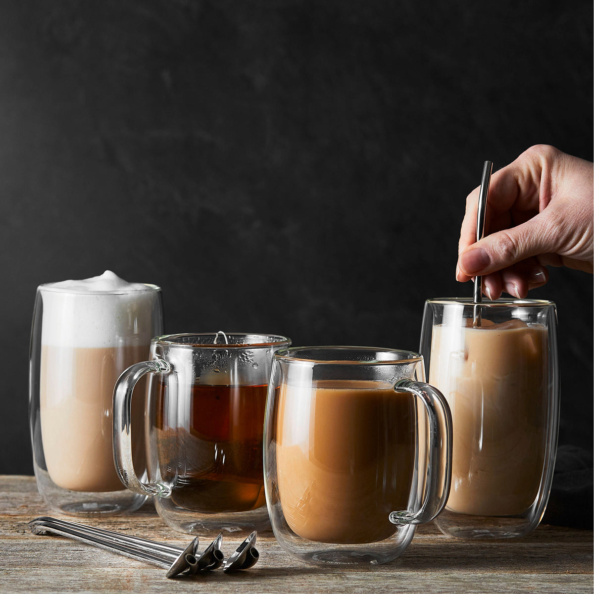 ZWILLING Sorrento Double Wall Glassware 9-pc Coffee And Beverage Set