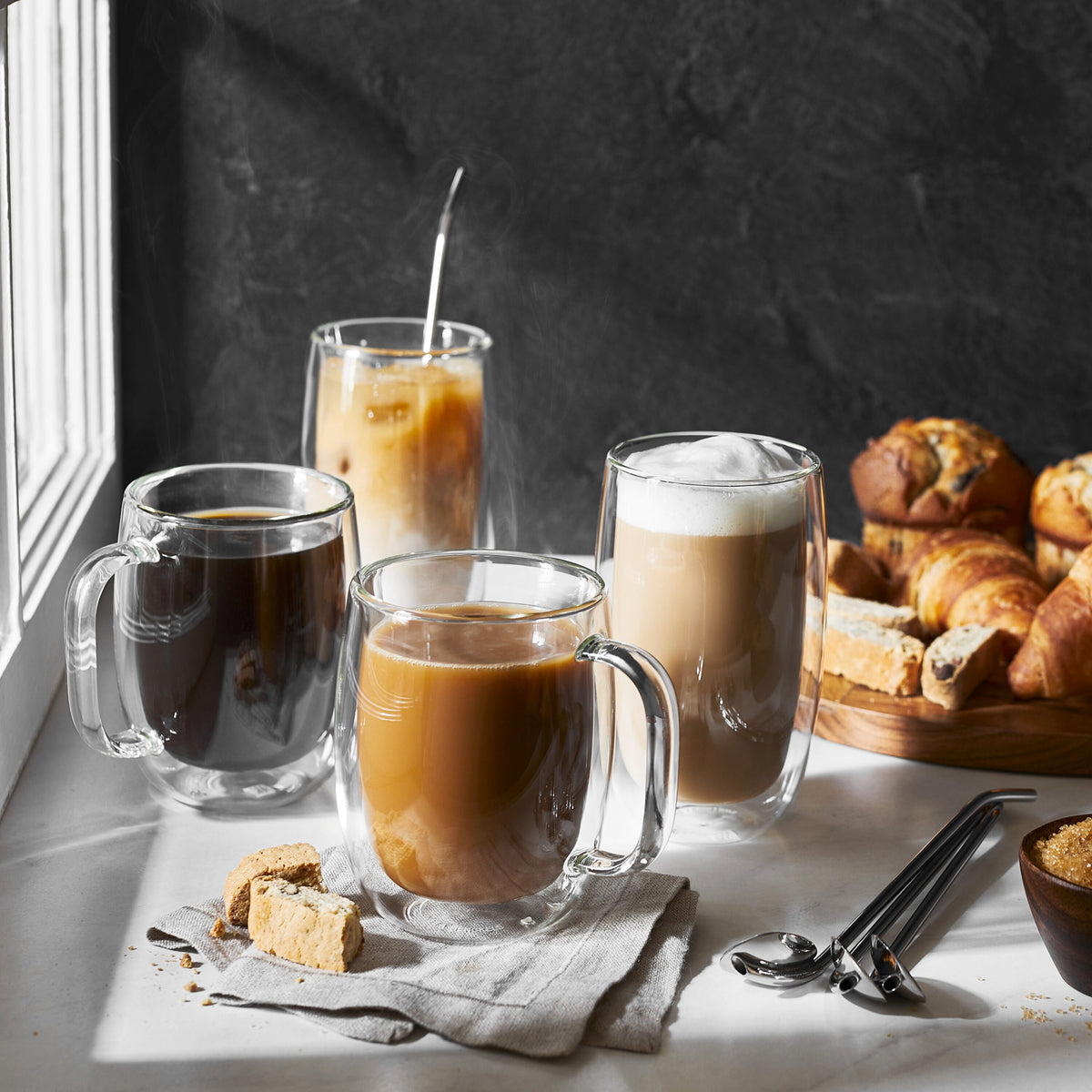 ZWILLING Sorrento Double Wall Glassware 9-pc Coffee And Beverage Set