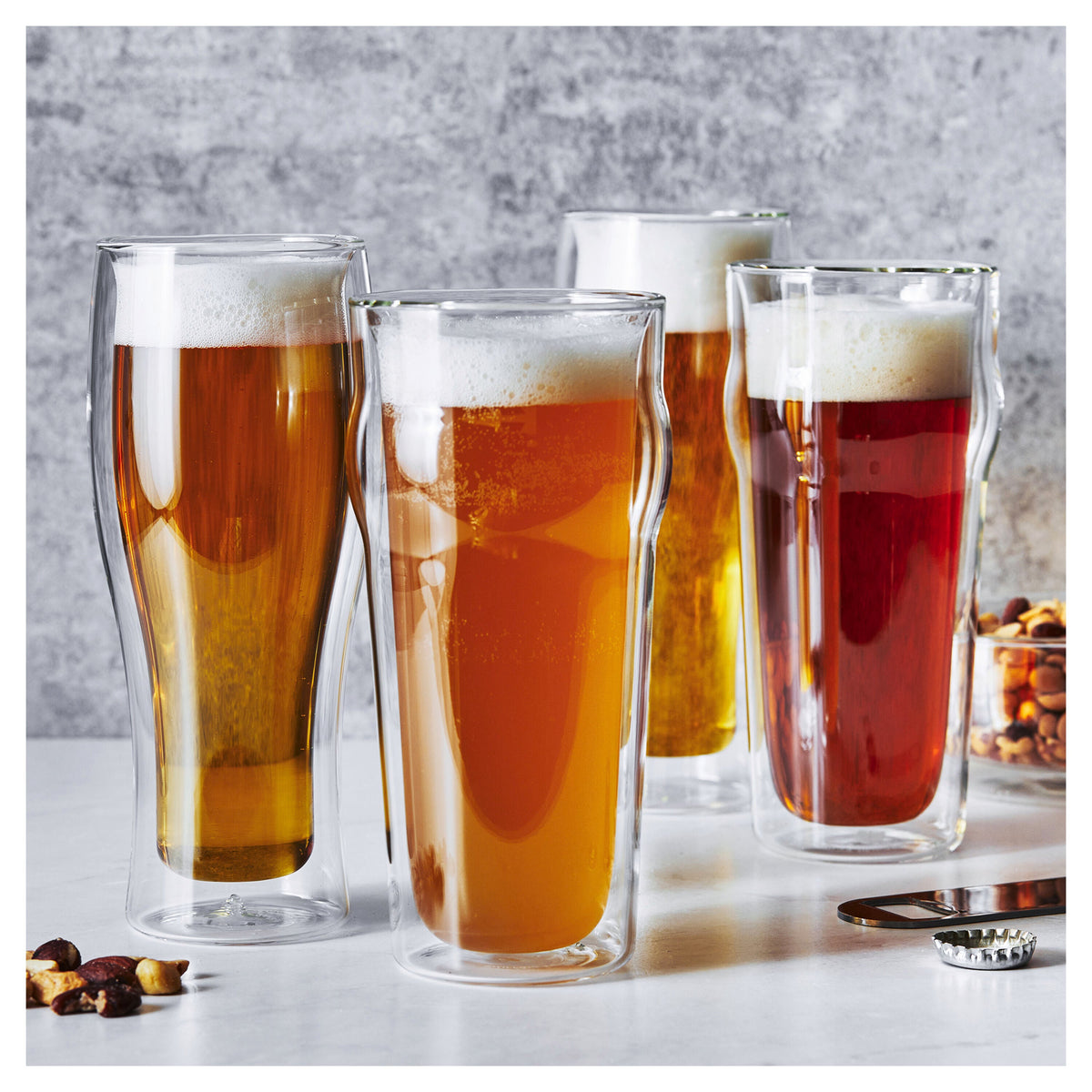 ZWILLING Sorrento Double Wall Glassware 4-pc, Beer Glass Set