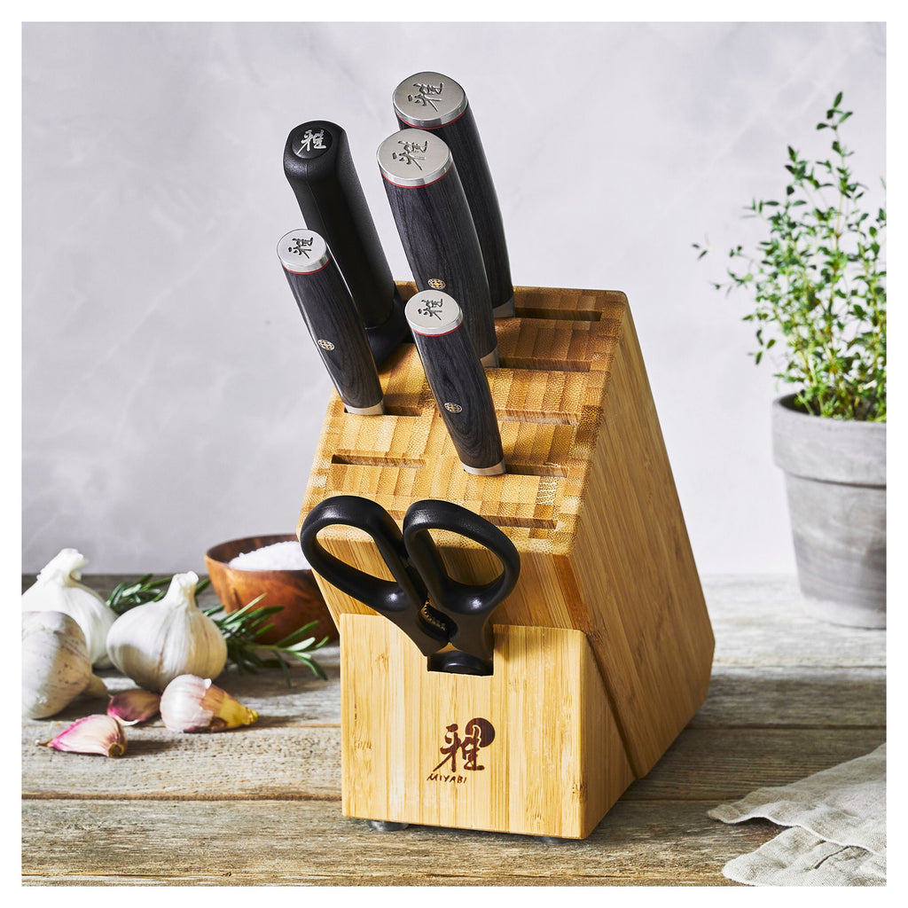MIYABI KAIZEN II 5000FCD 7-pc, Knife block set