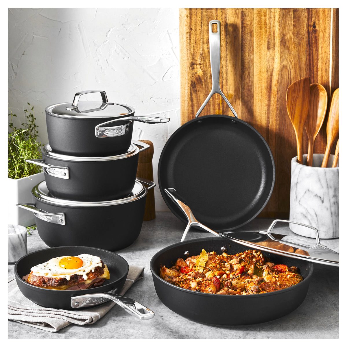 Demeyere Alu Pro 5 10-pc, Aluminum, Aluminum Nonstick Cookware Set