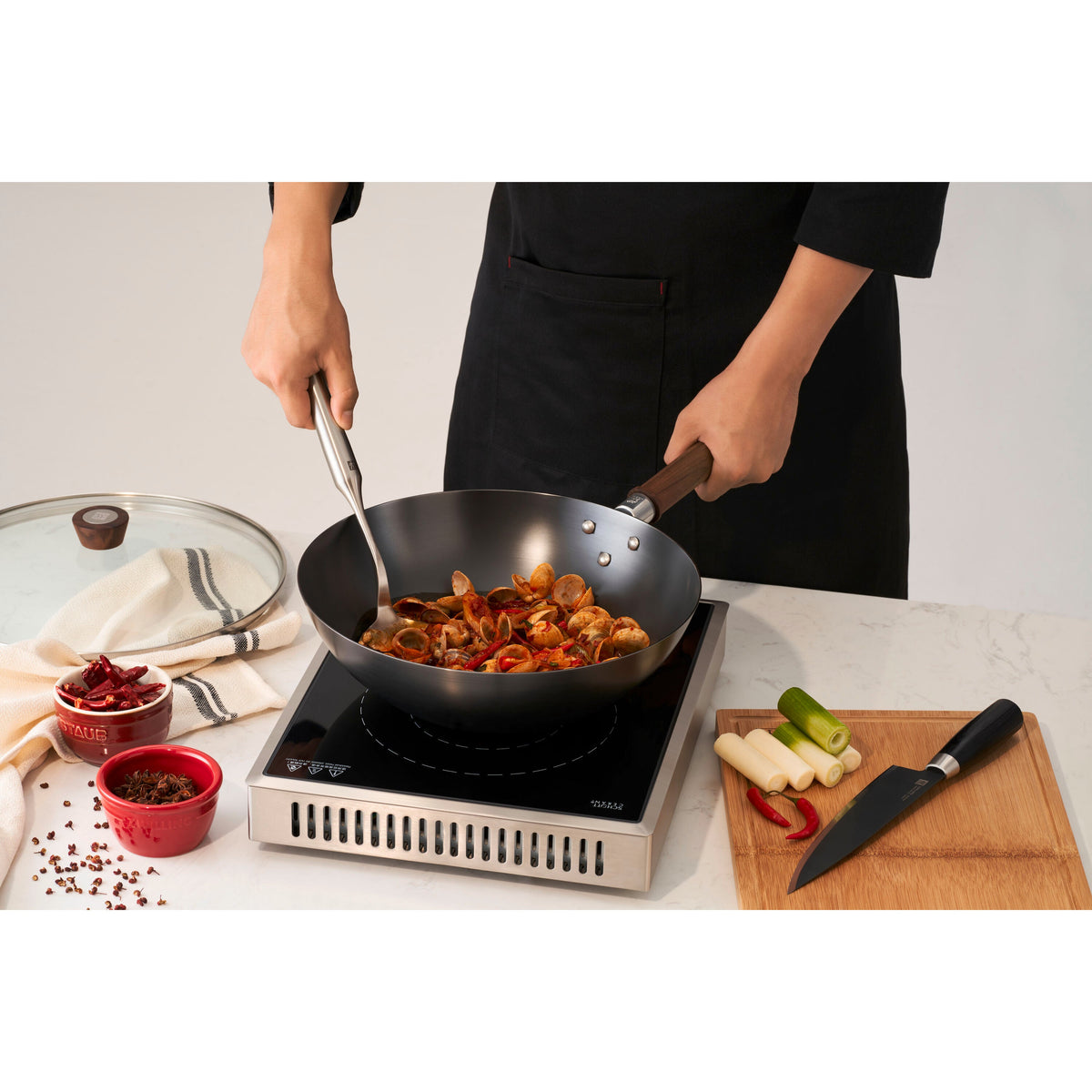 ZWILLING Dragon 12-inch, Carbon Steel, Wok With Lid