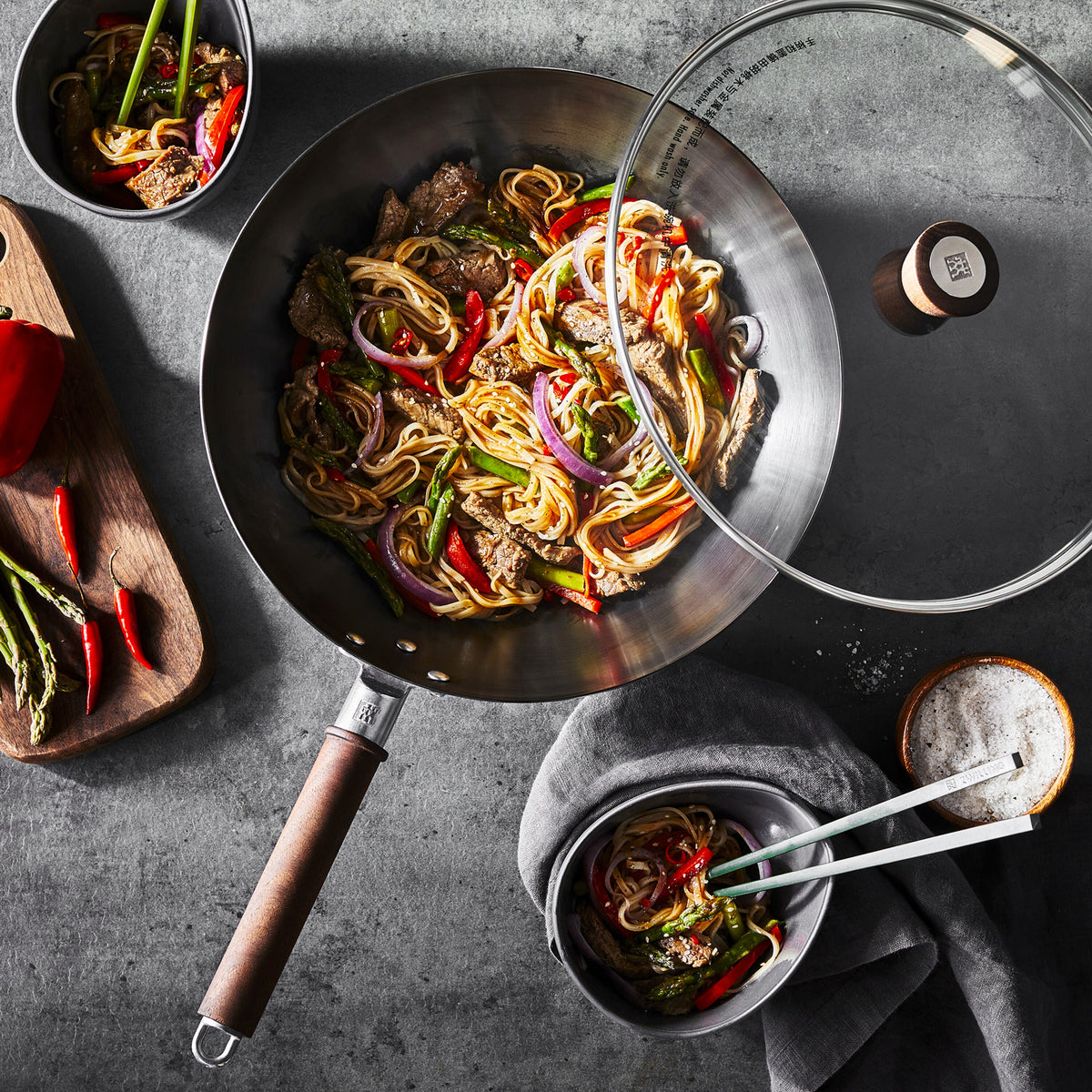 ZWILLING Dragon 12-inch, Carbon Steel, Wok With Lid