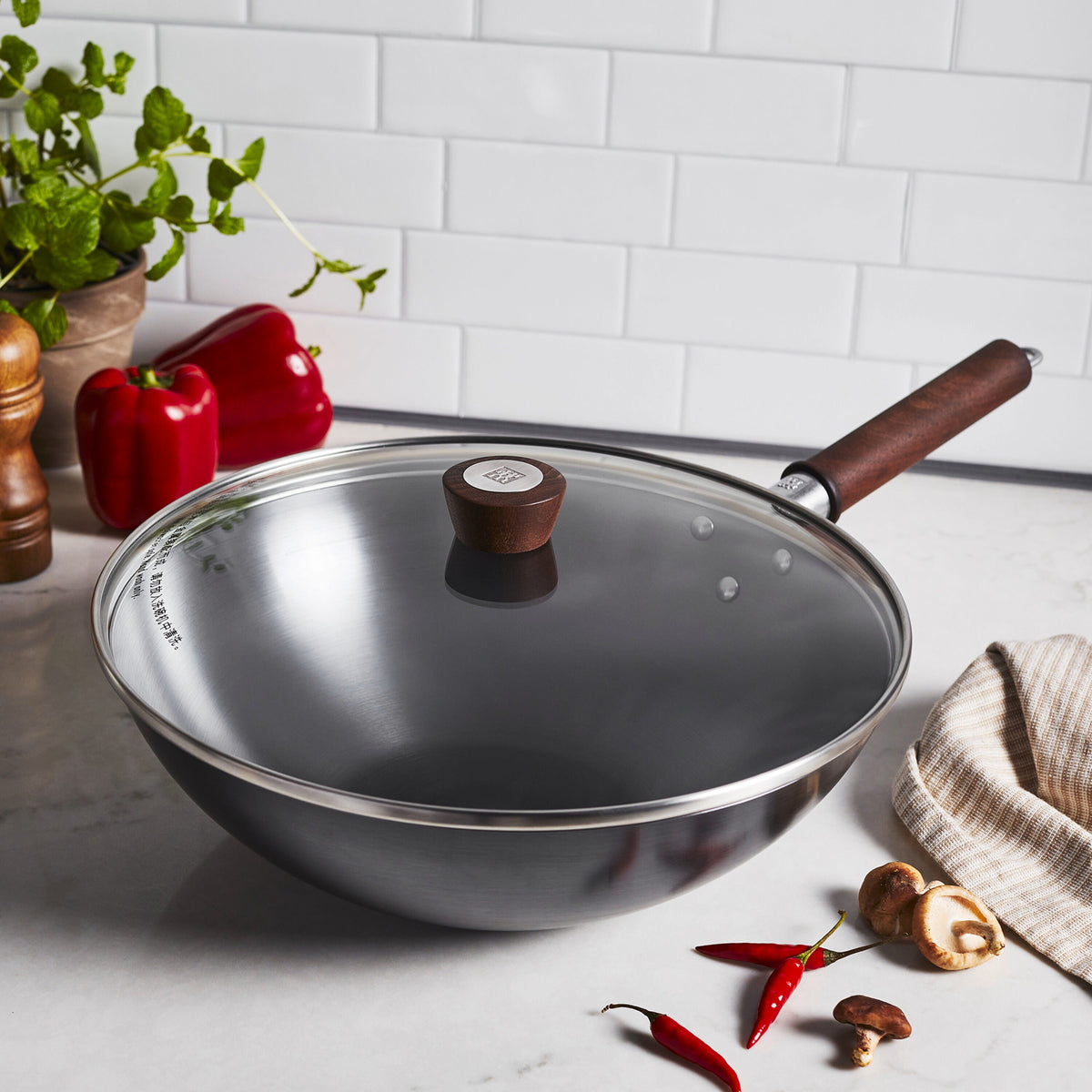 ZWILLING Dragon 12-inch, Carbon Steel, Wok With Lid