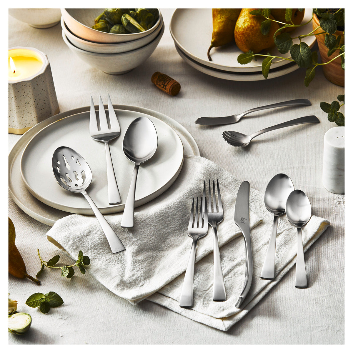 ZWILLING Bellasera (matted) 45-pc Satin Flatware Set, 18/10 Stainless Steel
