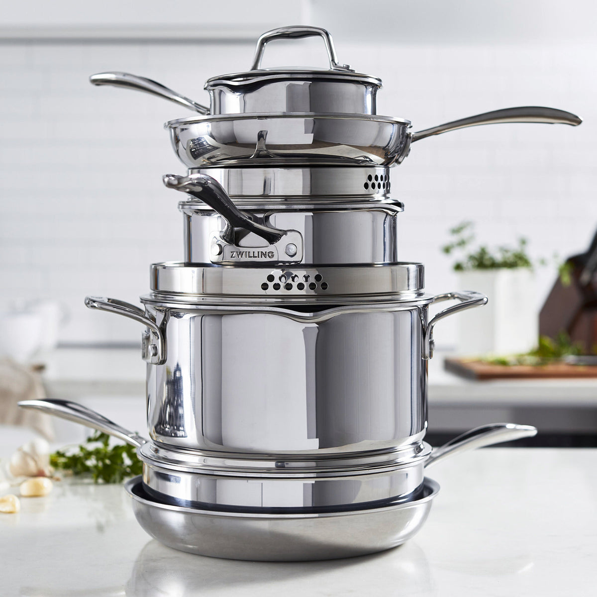 ZWILLING Clad CFX 10-pc, Non-stick, Stainless Steel Ceramic Cookware Set