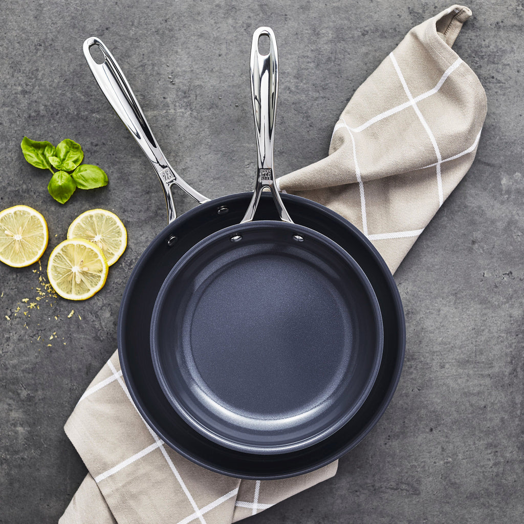 ZWILLING Clad CFX 2-pc, Stainless Steel, Ceramic Coating, Non-stick, Frying Pan Set