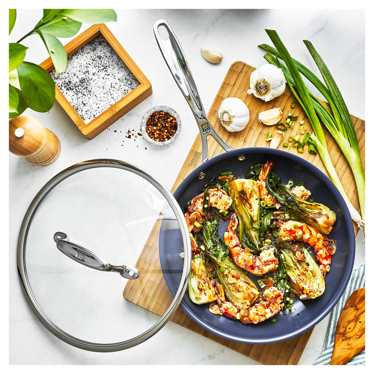 ZWILLING Clad CFX 2-pc, Stainless Steel, Ceramic Coating, Non-stick, Fry Pan With Lid Set