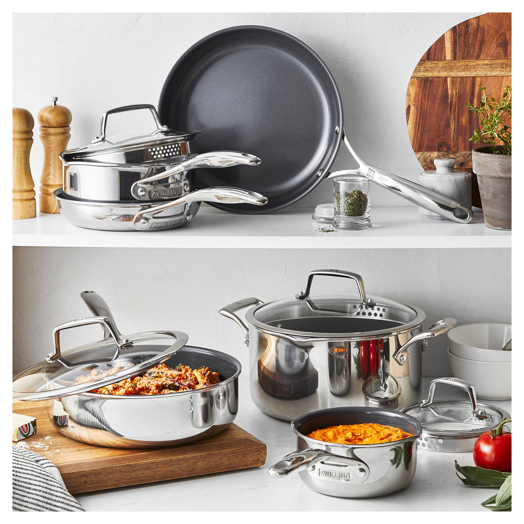 ZWILLING Energy Plus 10-pc, 18/10 Stainless Steel, Pots And Pans Set Ceramic Coating