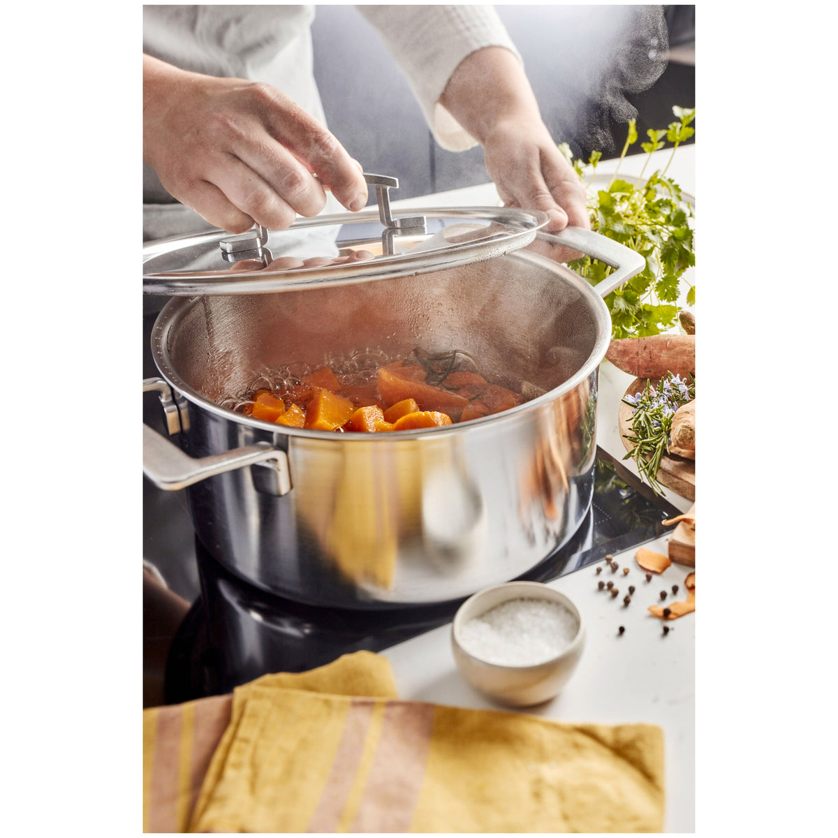 Demeyere Industry 5 5.5 qt, 18/10 Stainless Steel, Dutch Oven With Lid