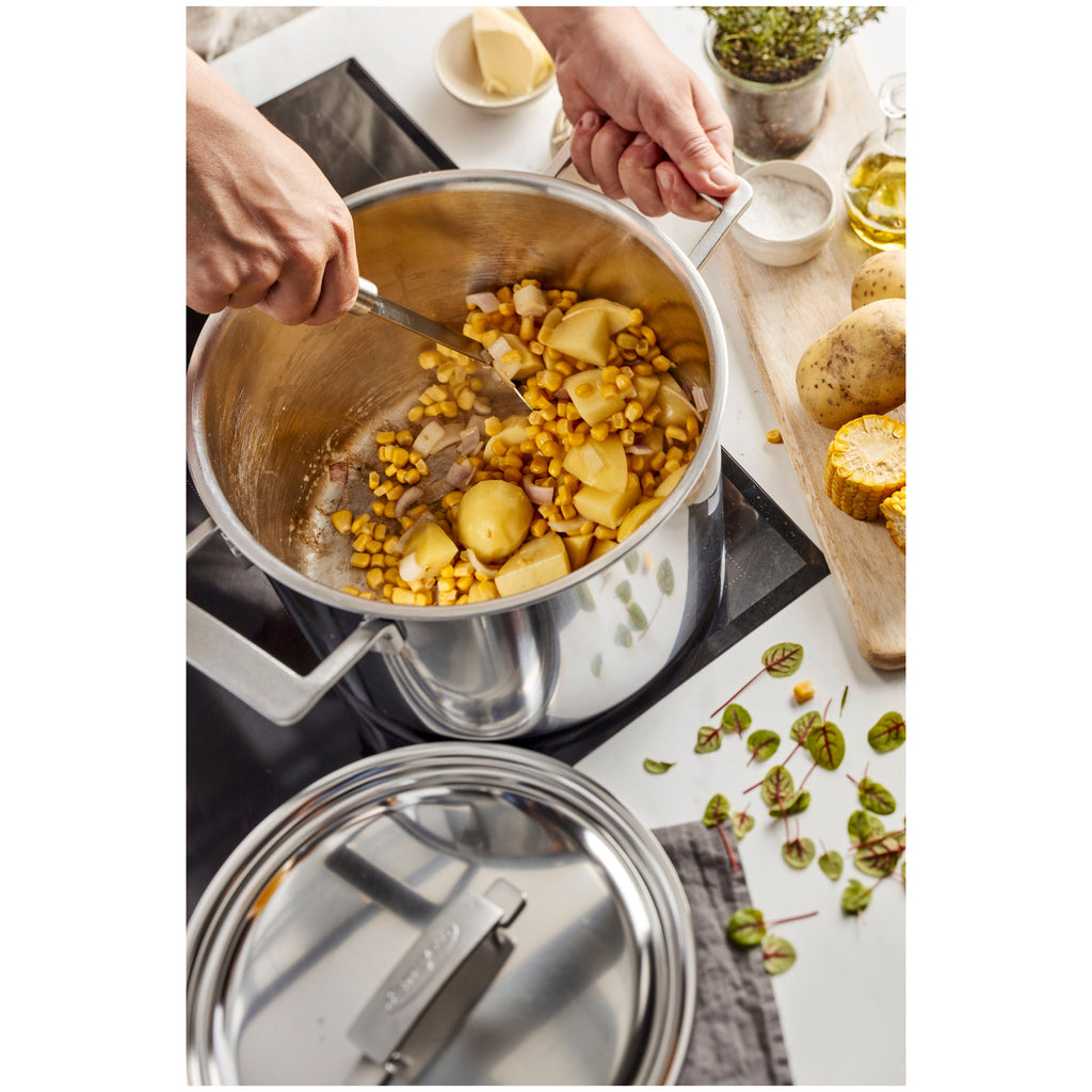 Demeyere Industry 5 8.5 qt Stock Pot With Lid, 18/10 Stainless Steel
