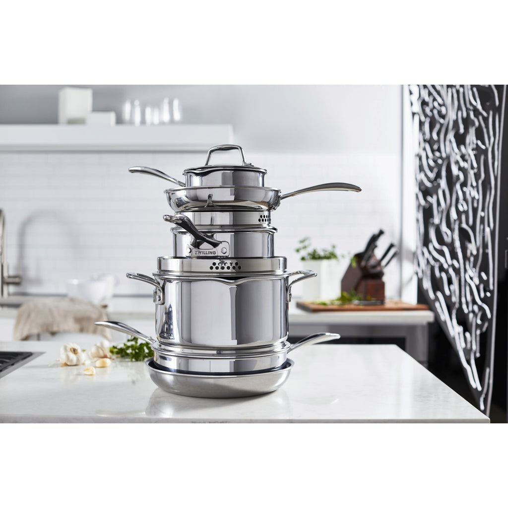 ZWILLING Clad CFX 10-pc, Non-stick, Stainless Steel Ceramic Cookware Set