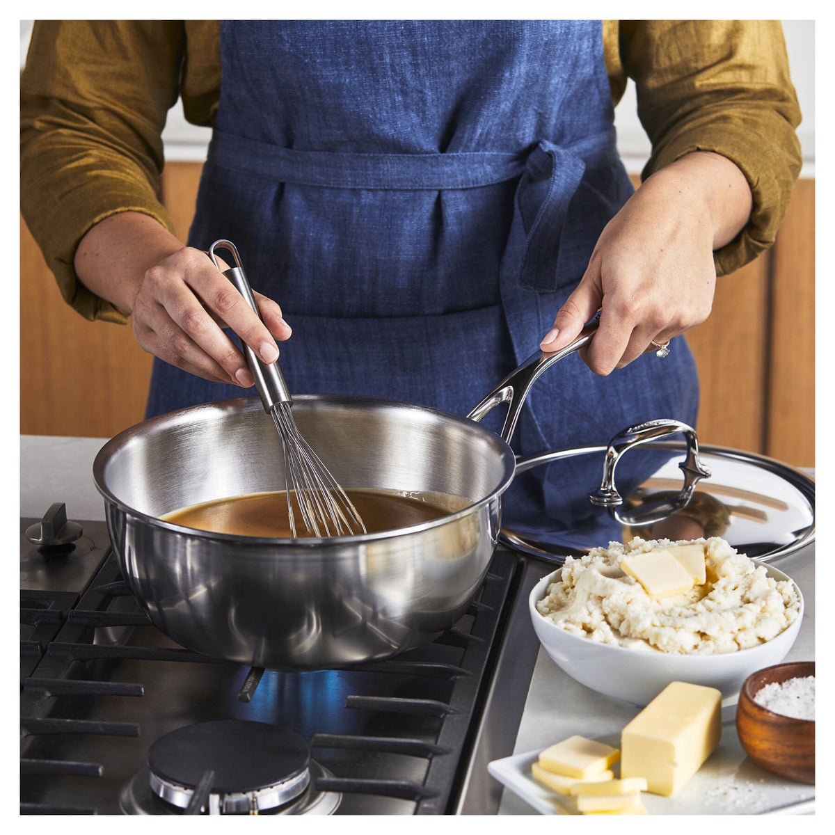 Demeyere Atlantis 2 qt Saucier, 18/10 Stainless Steel