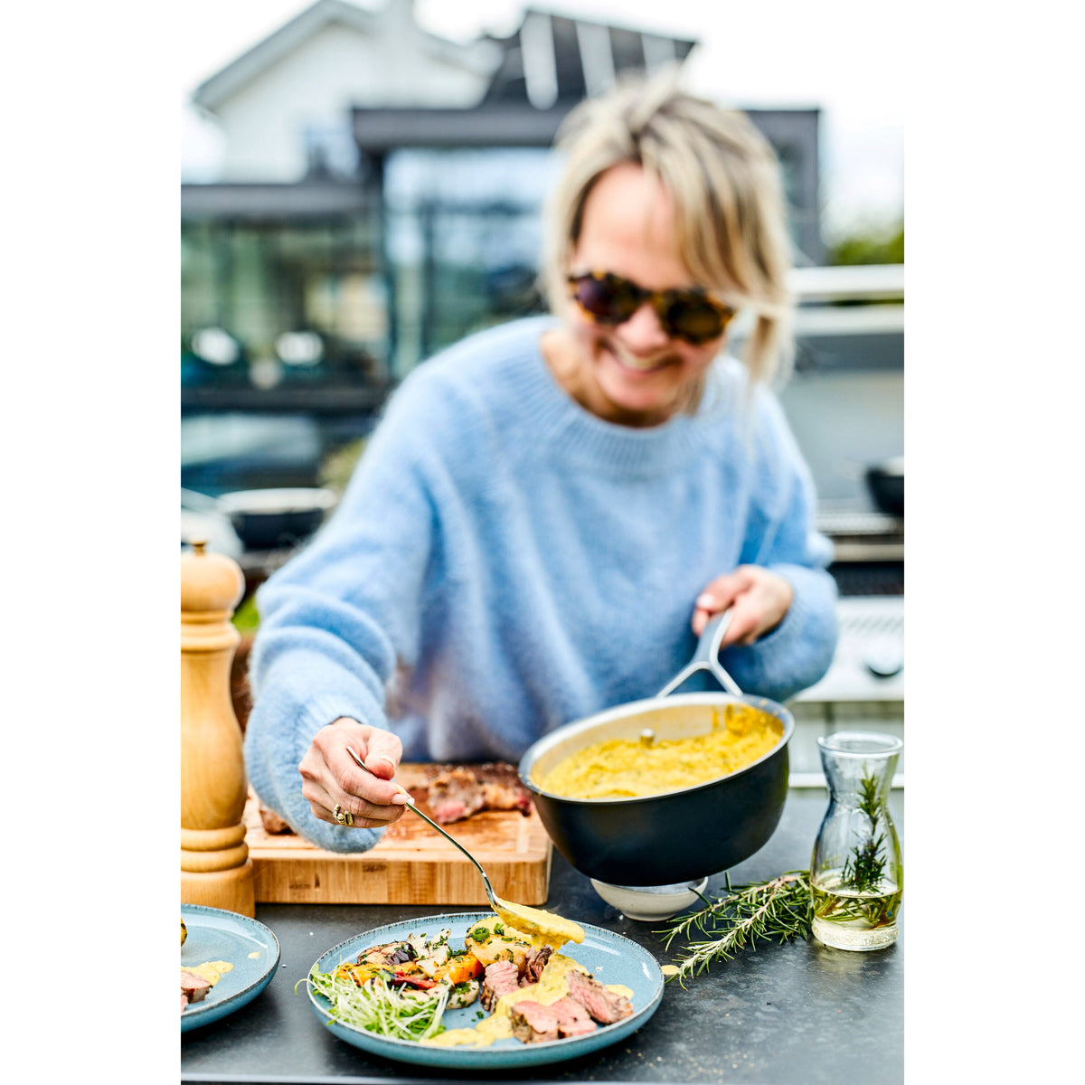 Demeyere Black 5 2 qt Sauteuse, 18/10 Stainless Steel