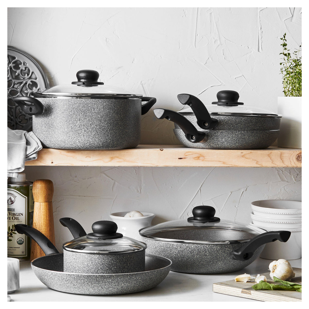 BALLARINI Asti 10-pc, Aluminum, Pots And Pans Set