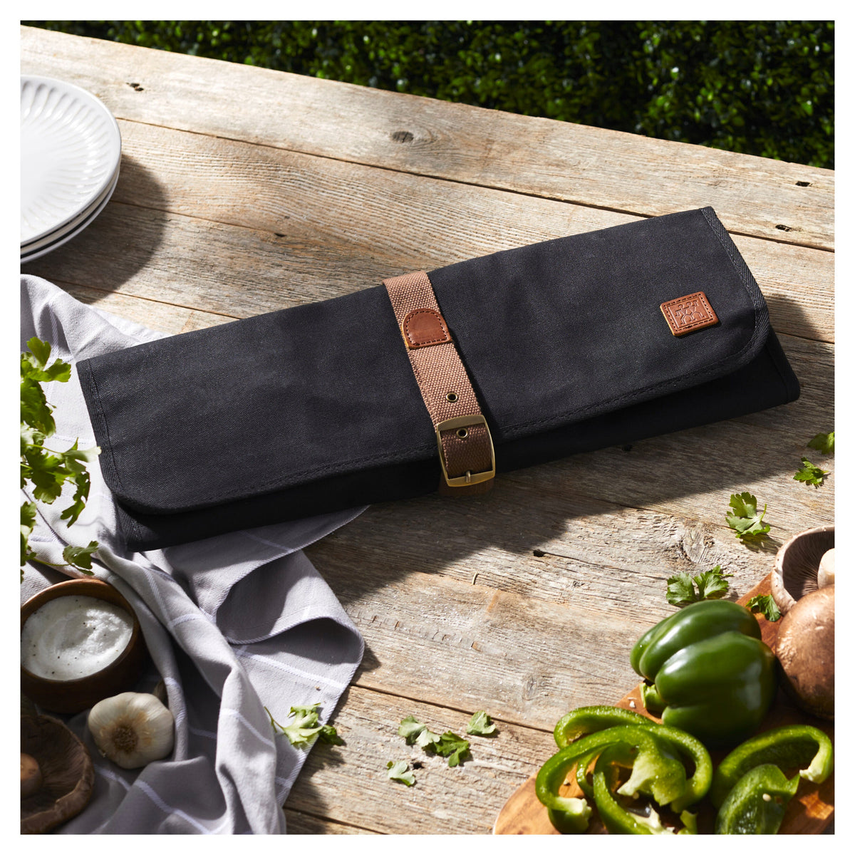 ZWILLING BBQ Chefs Tool Storage Wrap - Brown Canvas