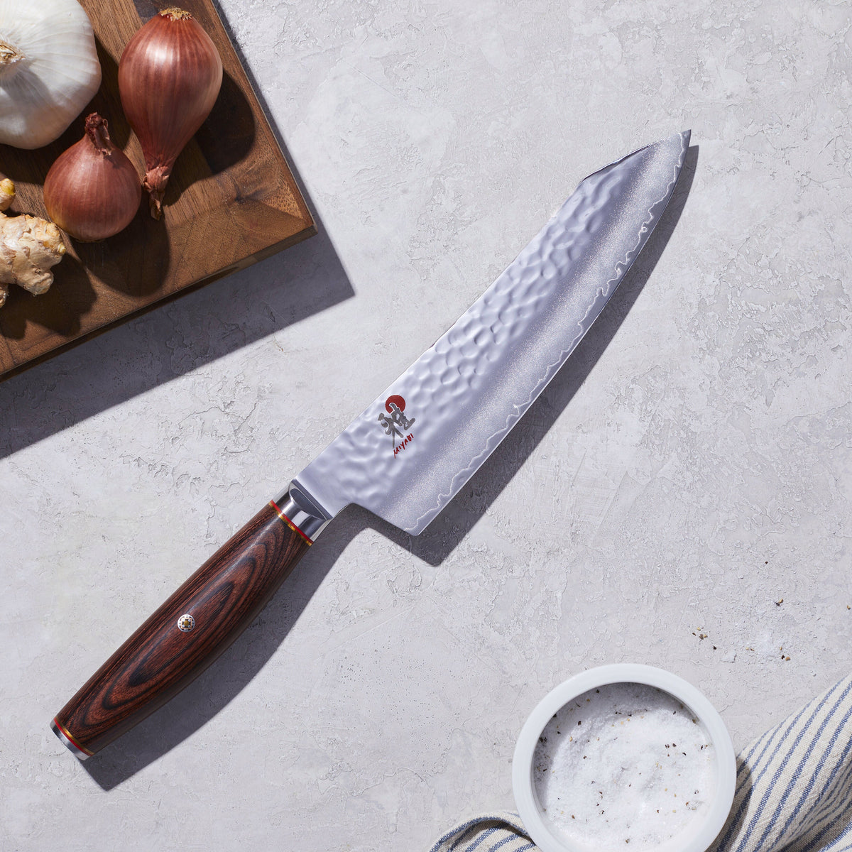 MIYABI Artisan 7-inch Rocking Santoku, Fine Edge