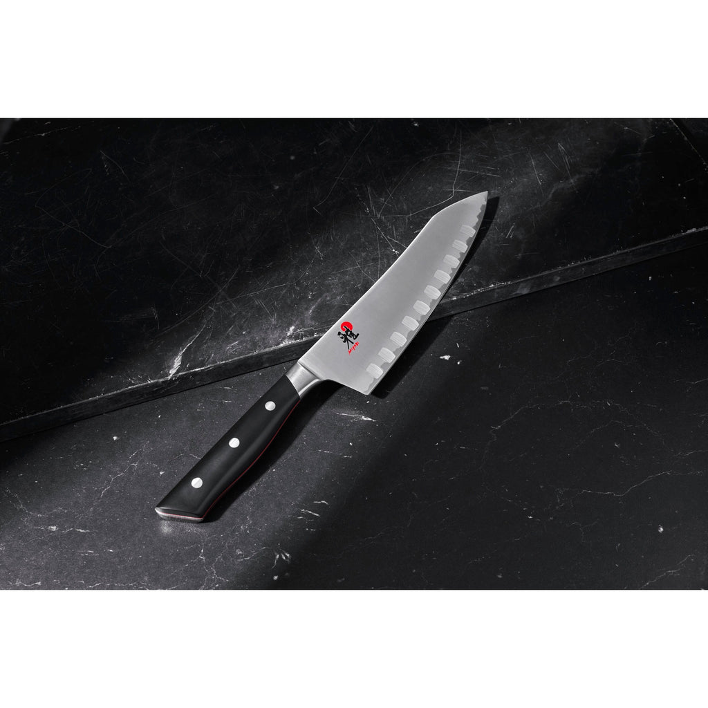 MIYABI Evolution 7-inch Rocking Santoku, Hollow Edge