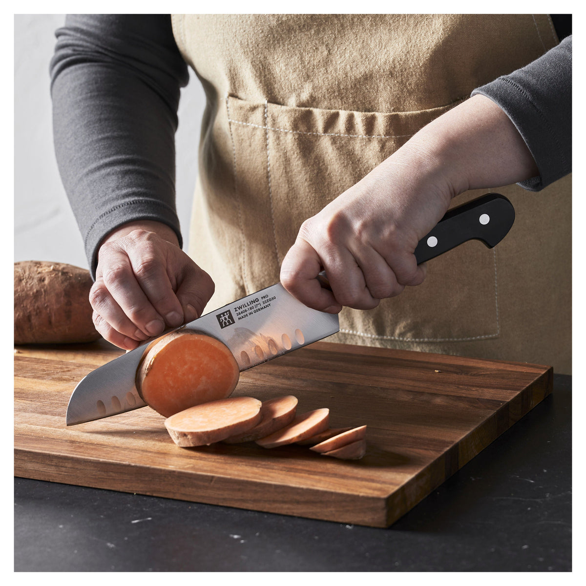 ZWILLING Pro 7-inch, Hollow Edge Santoku Knife