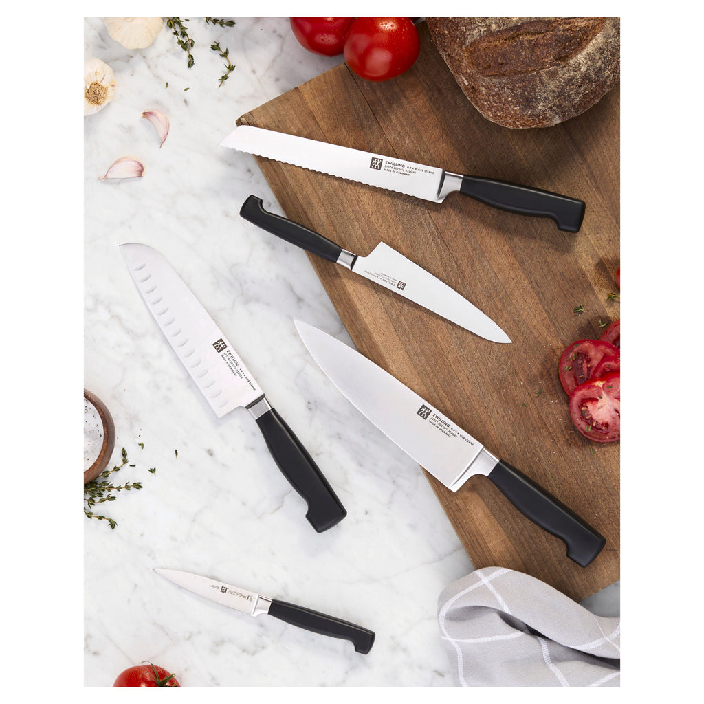 ZWILLING Four Star Santoku 7 inch, hollow edge