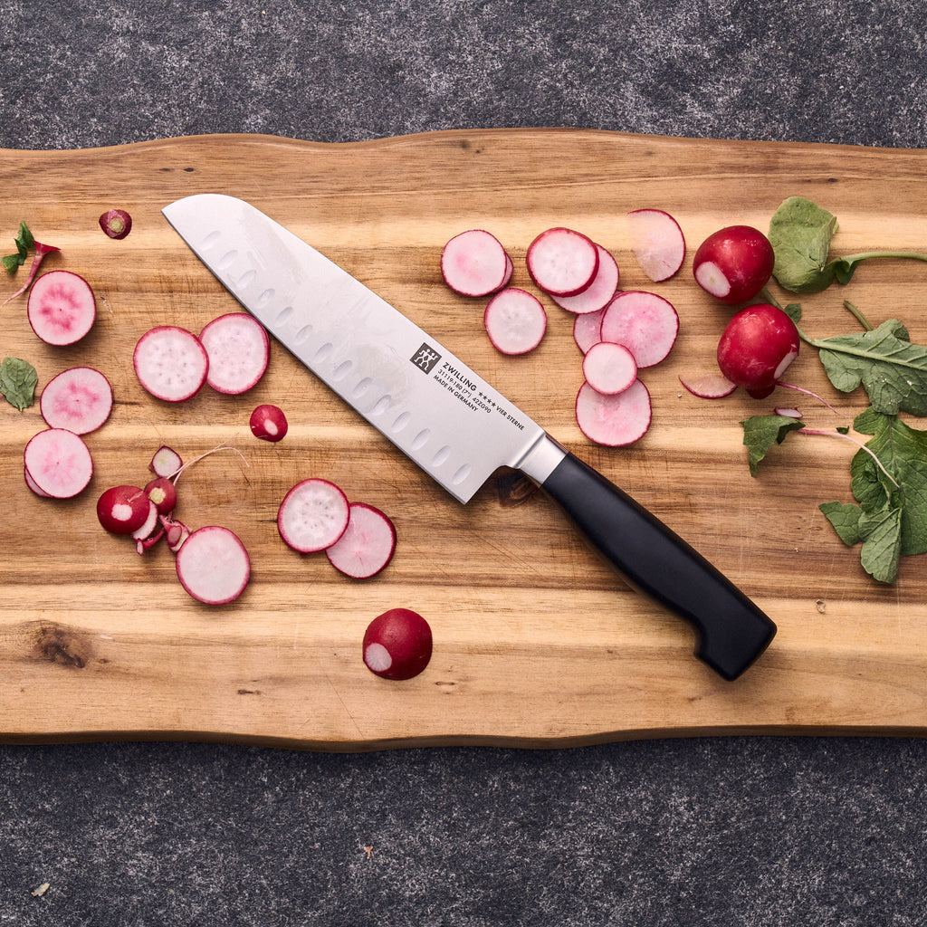 ZWILLING Four Star Santoku 7 inch, hollow edge