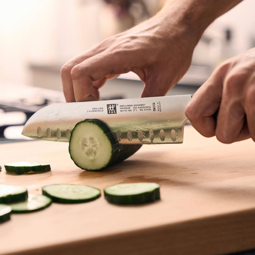 ZWILLING Gourmet 7-inch, Hollow Edge Santoku Knife