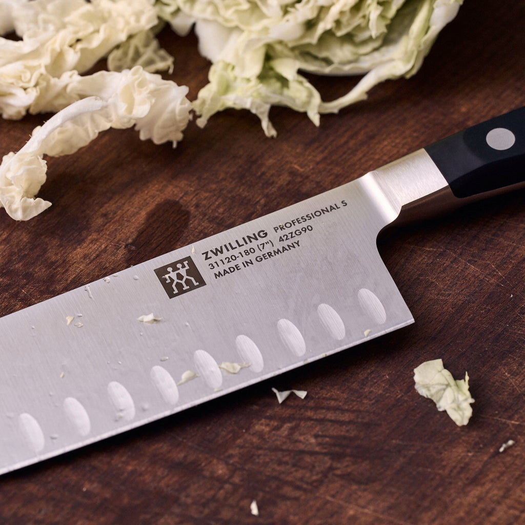 ZWILLING Professional S 7-inch, Hollow Edge Santoku Knife