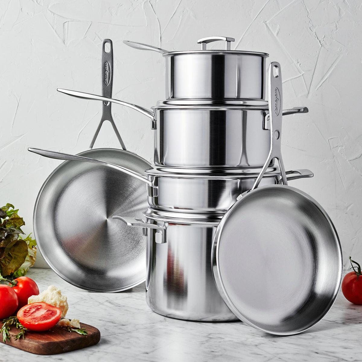 Demeyere Industry 5 10-pc, 18/10 Stainless Steel, Pots And Pans Set