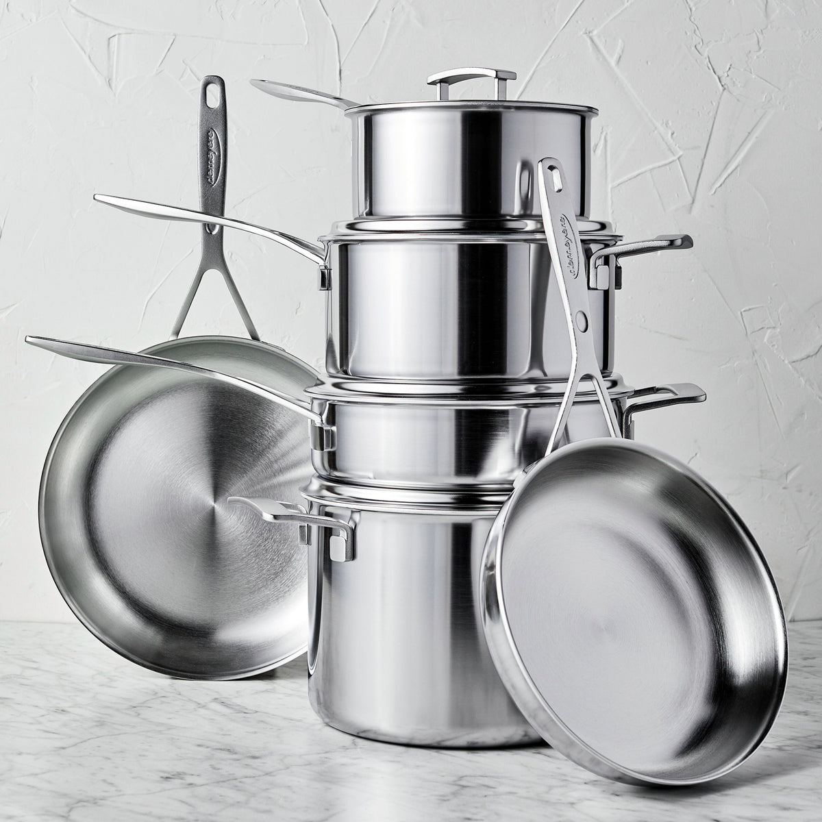 Demeyere Industry 5 10-pc, 18/10 Stainless Steel, Pots And Pans Set