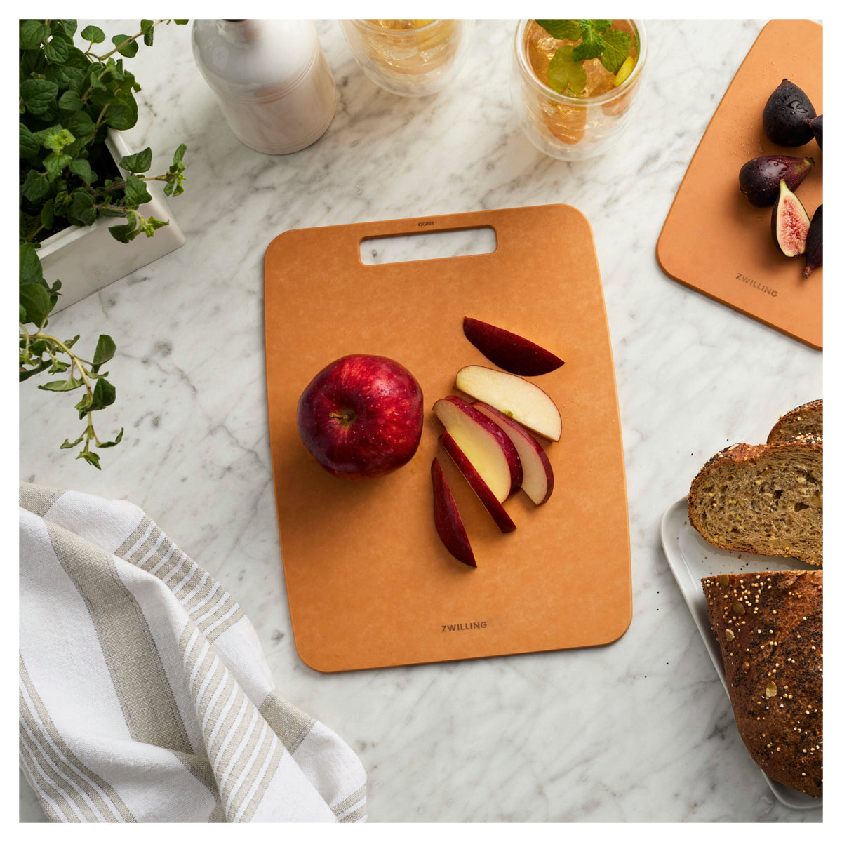 ZWILLING 8-inch x 6-inch Plant Fiber Cutting Board, Fiber Wood