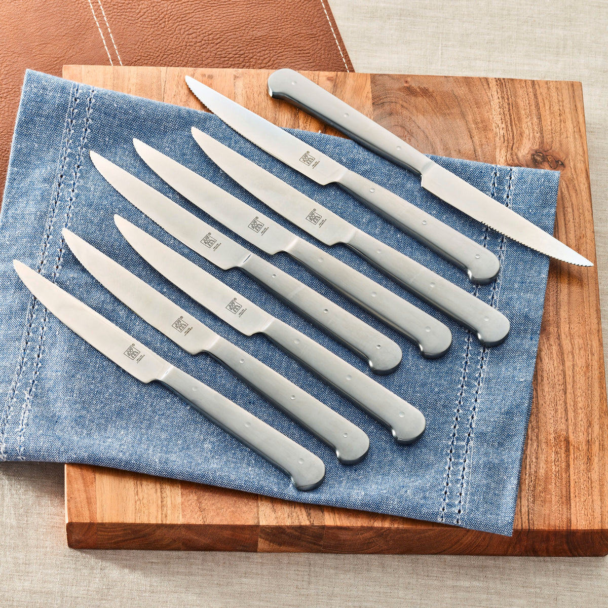 ZWILLING Steak Sets 8-pc, 18/10 Stainless Steel Porterhouse Steak Knife Set In Black Presentation Box