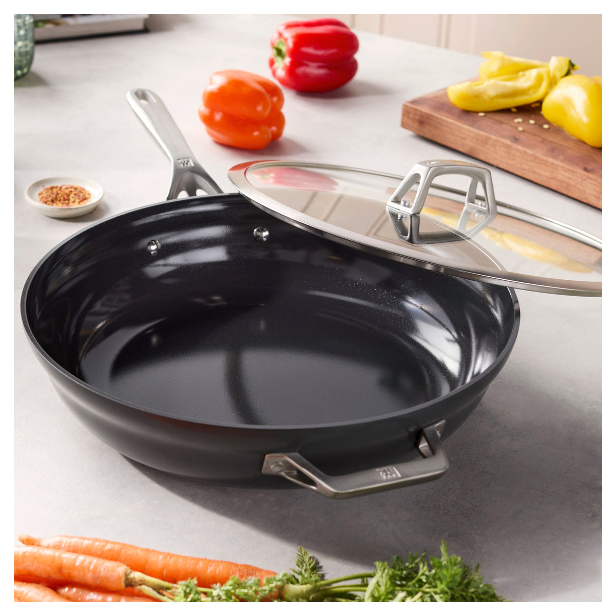ZWILLING Motion Ceramic 5 qt, Hard Anodized Ceramic Nonstick Deep Fryer Ceramic Coating