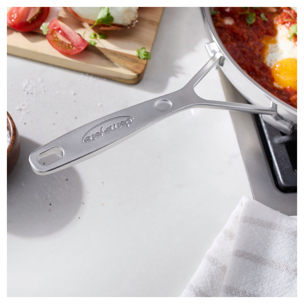 Demeyere Industry 5 Nanotouch 11-inch, 18/10 Stainless Steel, Frying Pan