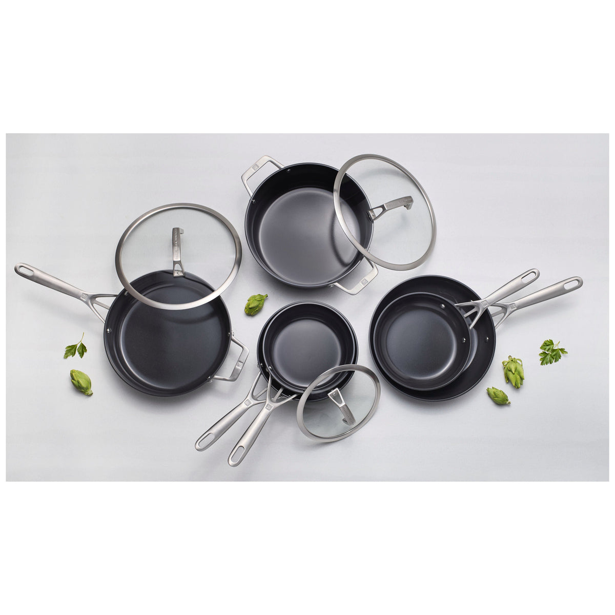 ZWILLING Motion Ceramic 10-pc, Hard Anodized Ceramic Nonstick Cookware Set Ceramic Coating