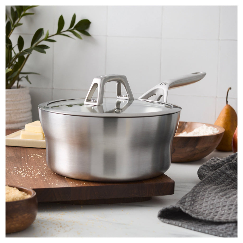 ZWILLING Motion Stainless Steel 2.5 qt, Stainless Steel, Sauce Pan With Lid