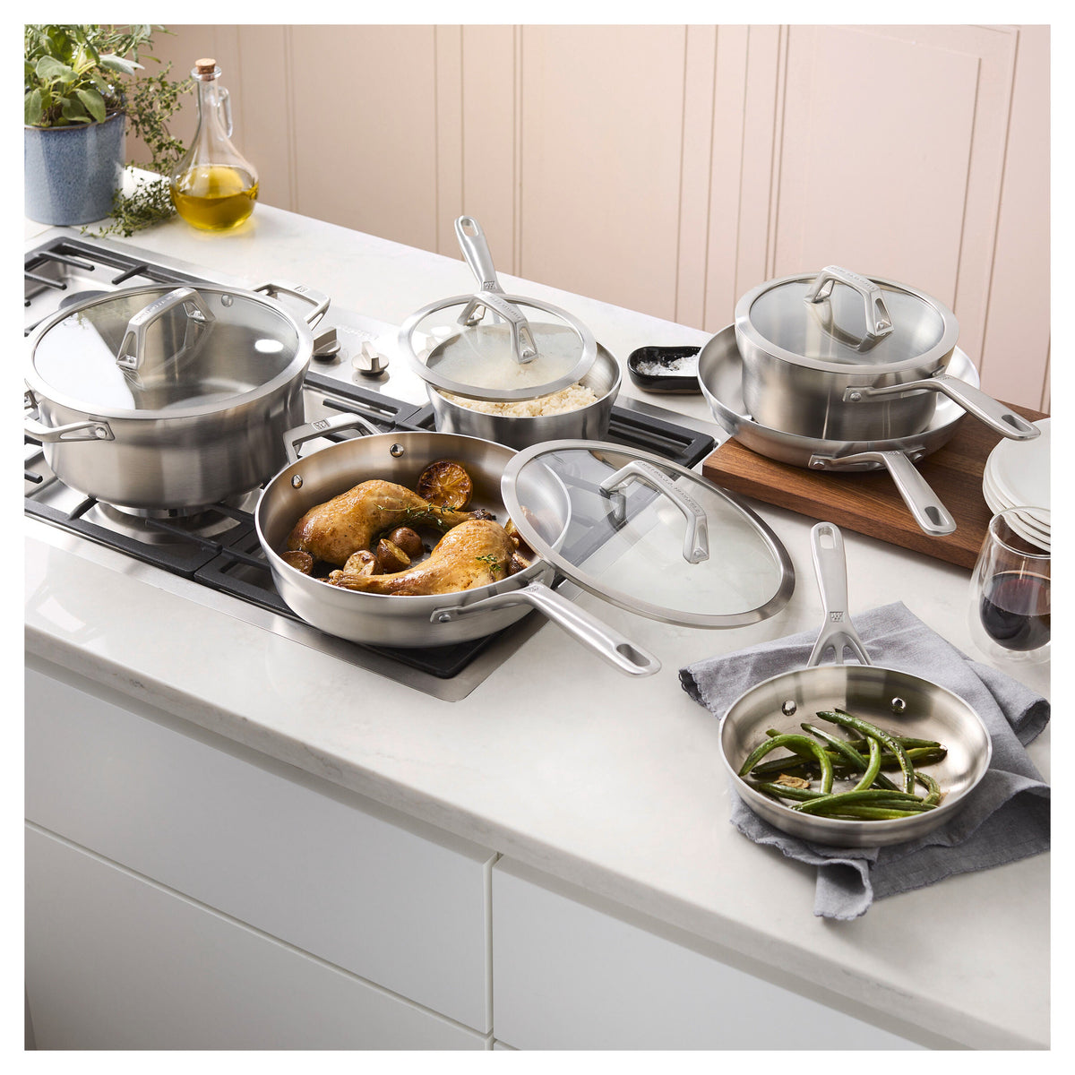 ZWILLING Motion Stainless Steel 10-pc, Stainless Steel, Pots And Pans Set