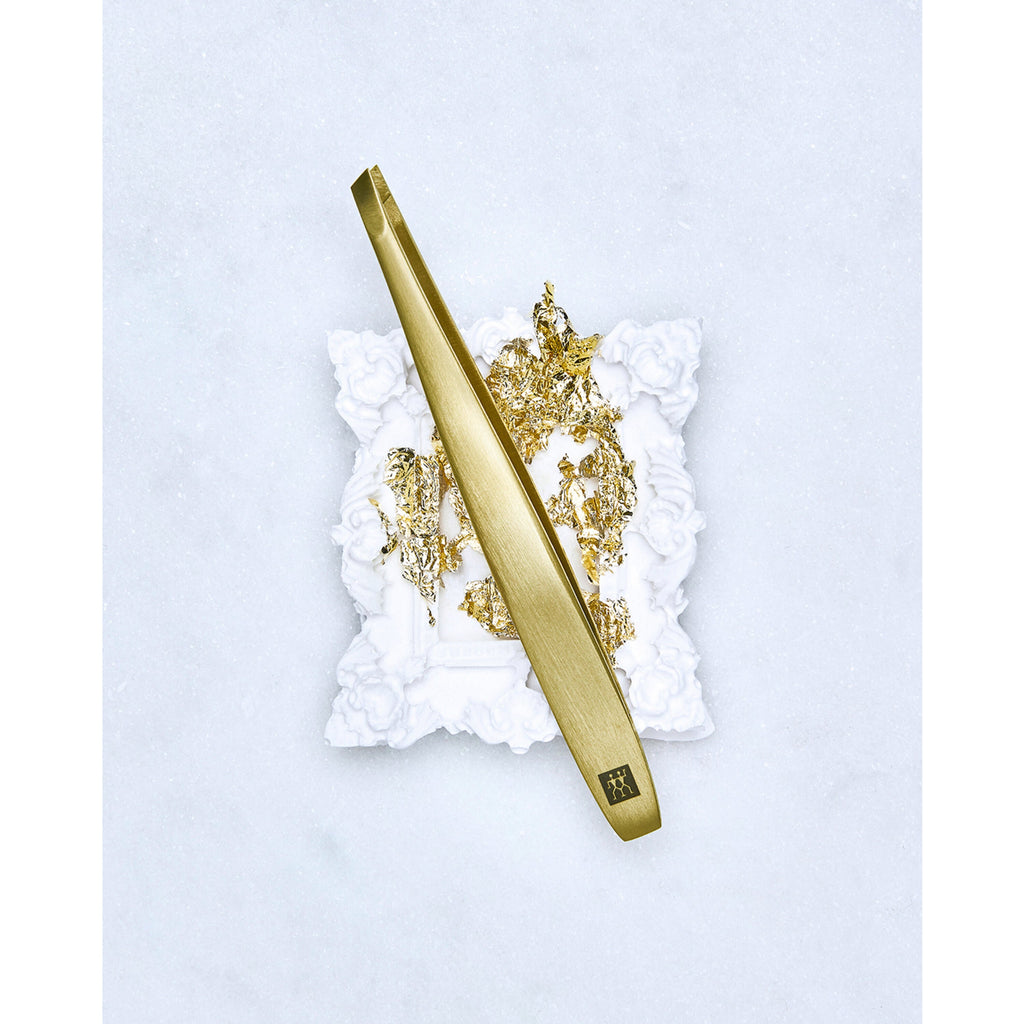 ZWILLING PREMIUM 3.5-inch Gold Edition Tweezers, Slanted