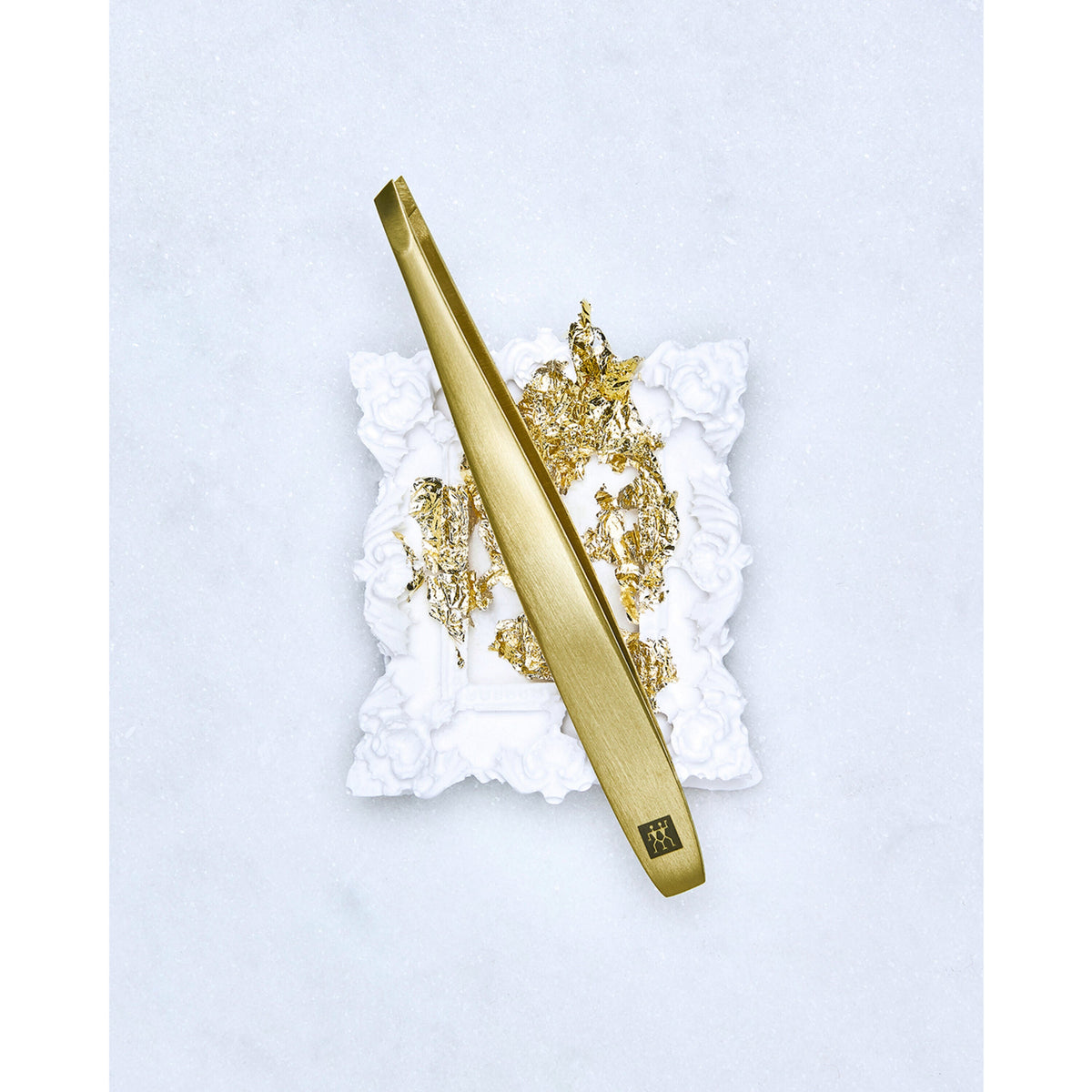 ZWILLING PREMIUM 3.5-inch Gold Edition Tweezers, Slanted