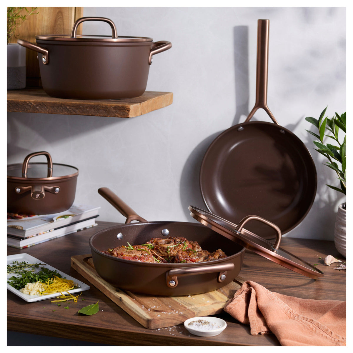 ZWILLING Milano 7-pc, Cookware Set Ceramic Nonstick Titanium