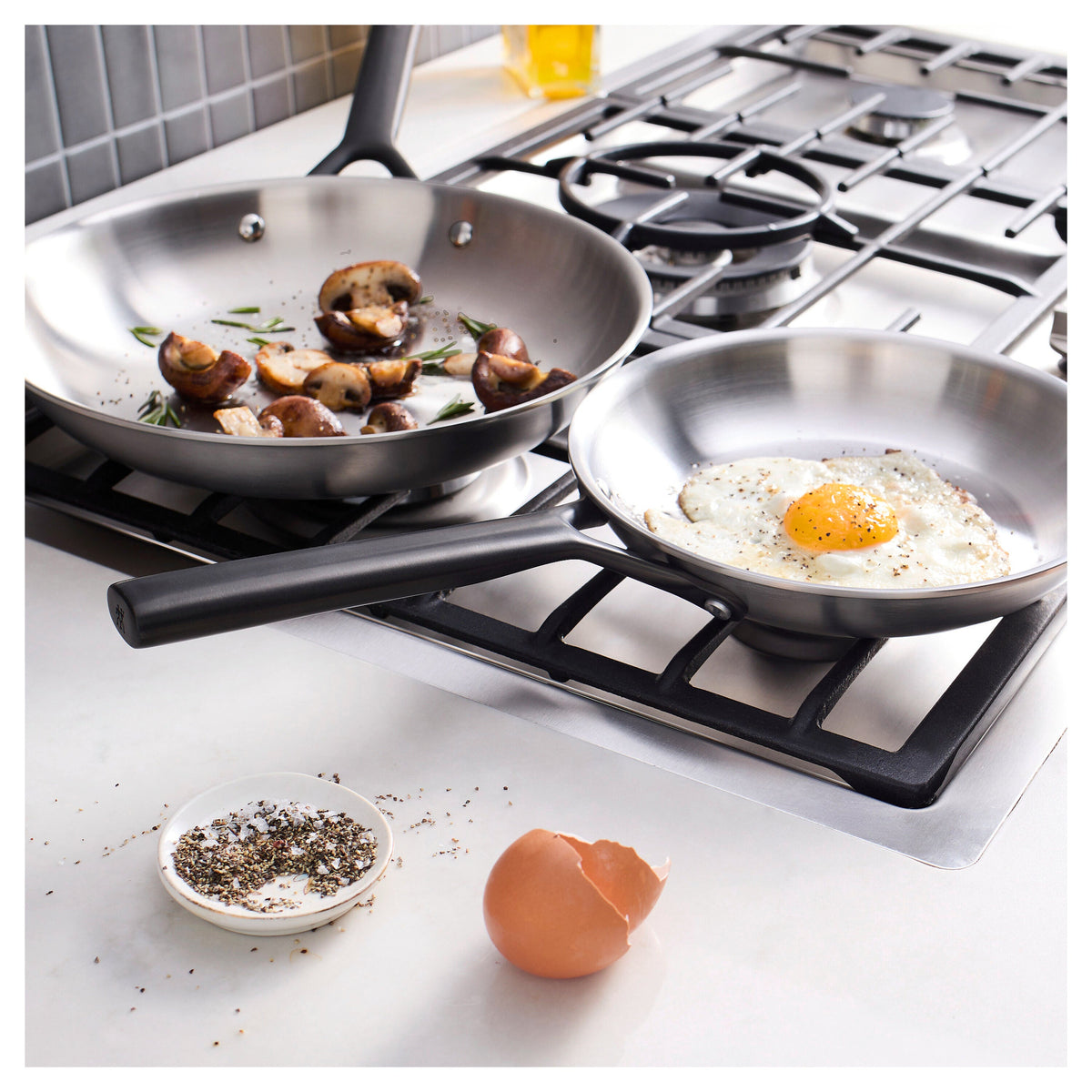 ZWILLING MIlano Stainless Steel 2-pc, Stainless Steel Fry Pan Set