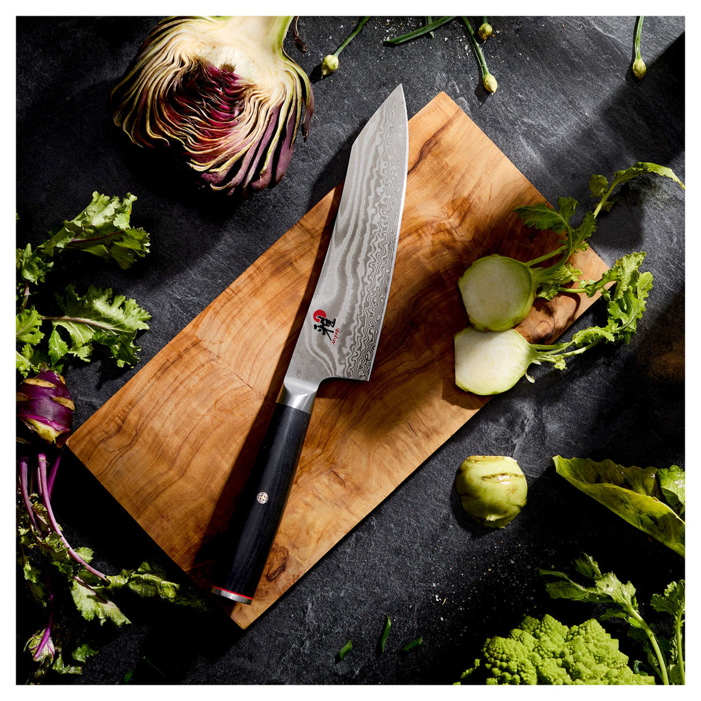 MIYABI KAIZEN II 5000FCD 7-inch Rocking Santoku, Fine Edge