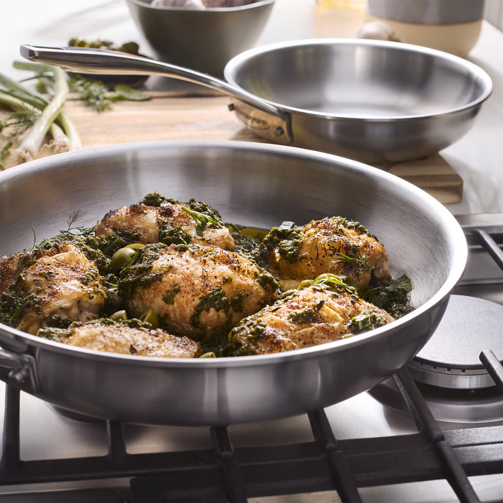 Demeyere Essential 5 2-pc, 18/10 Stainless Steel, Frying Pan Set