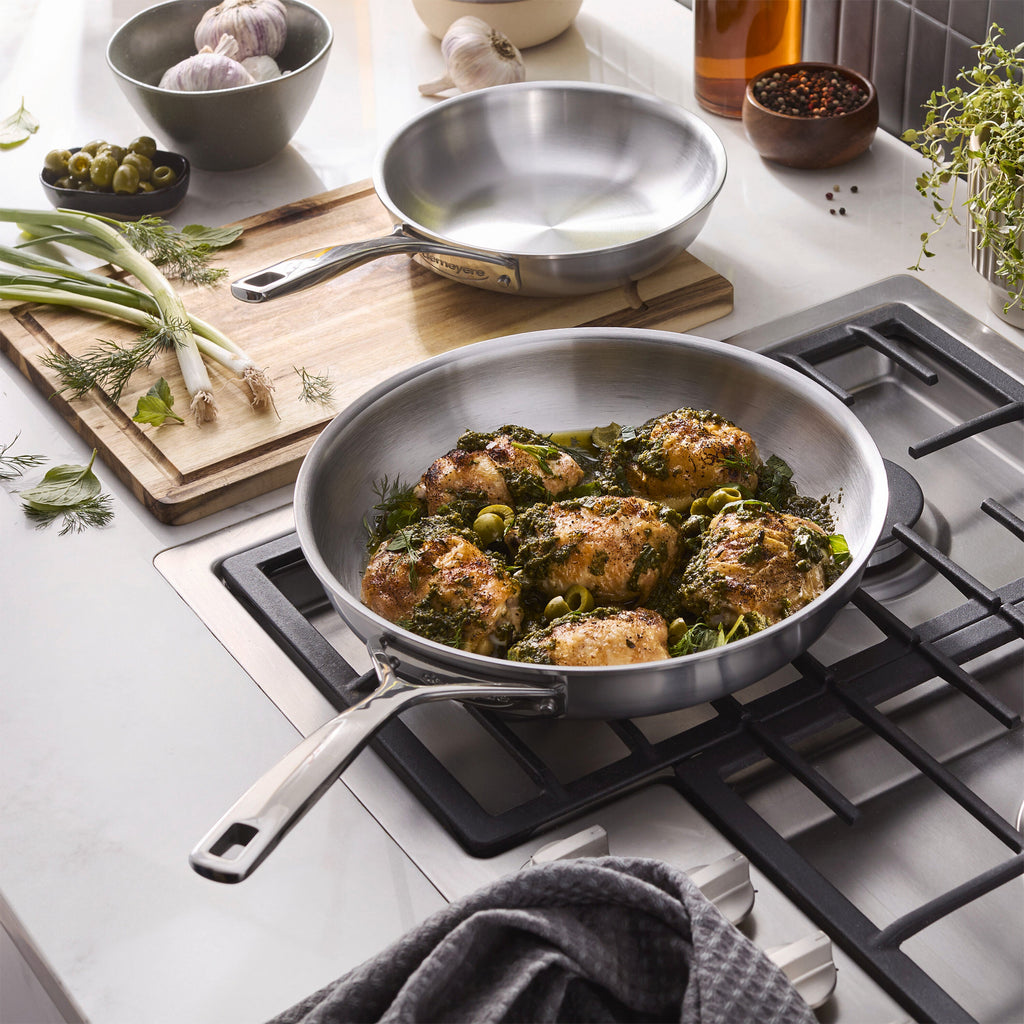 Demeyere Essential 5 2-pc, 18/10 Stainless Steel, Frying Pan Set