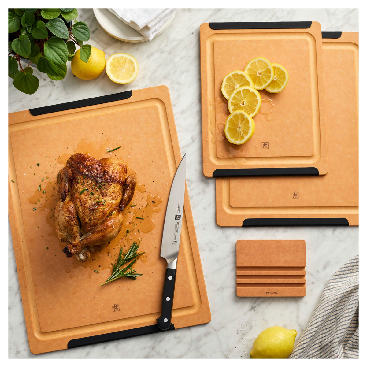 ZWILLING 4-pc Plant Fiber Cutting Board Fiber Wood